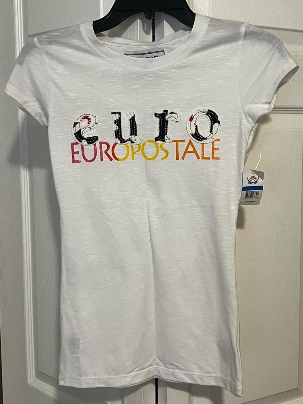 Aeropostale White Graphic 'EURO' Short Sleeve Tee